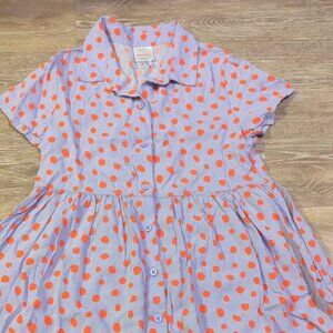 hanna anderson girls size 8 Woven Button Front Shirt Dress